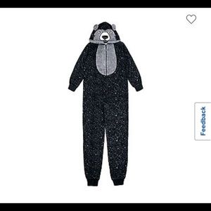 NWY Black Bear Size Large 10/12 Zipper Front Onesie